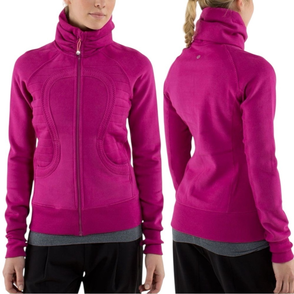 Lululemon Calm & Cozy Jacket Raspberry Guava Lava Size 8